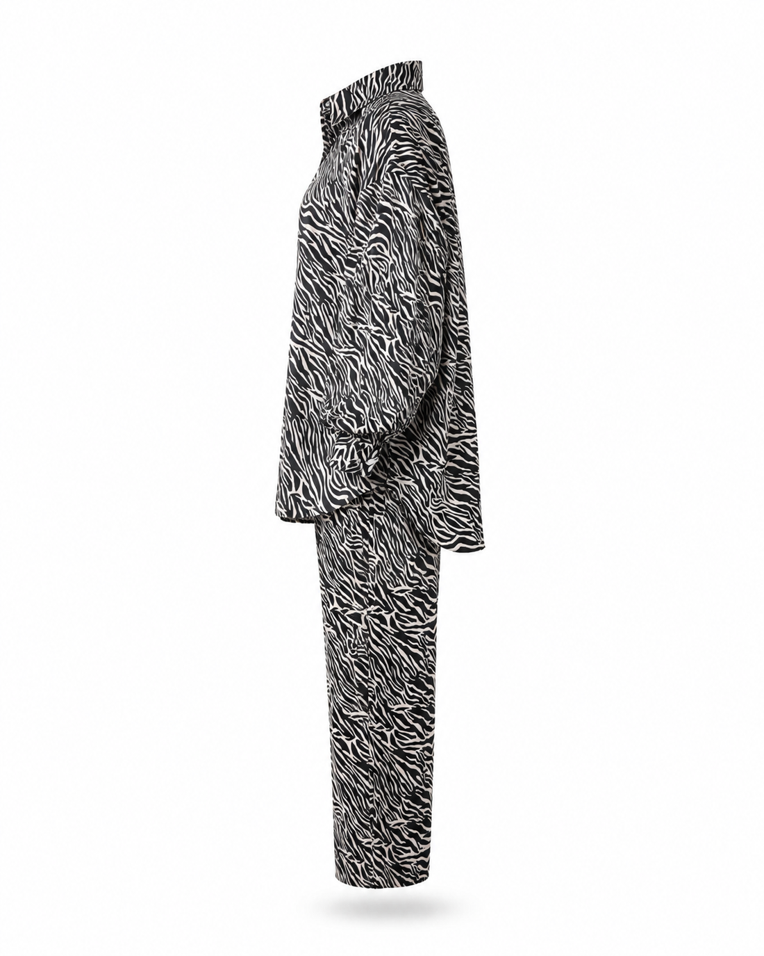 Zohroze Zebra Print Co-Ord Set – Black & Brown