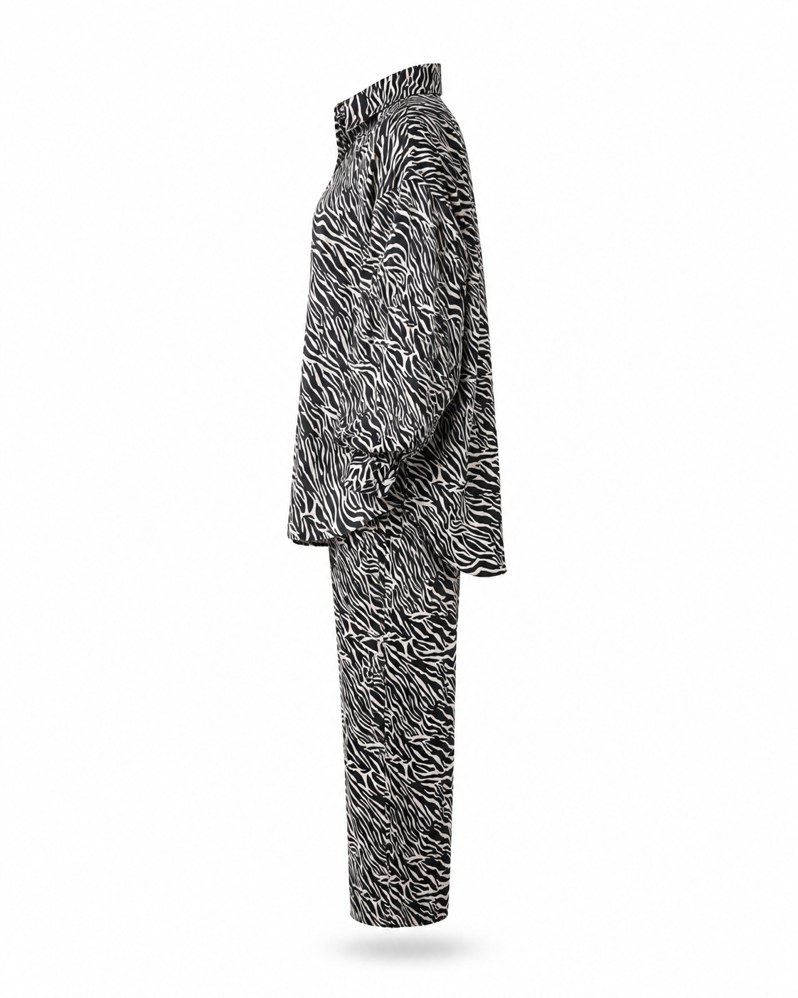Zohroze Zebra Print Co-Ord Set – Black & Brown