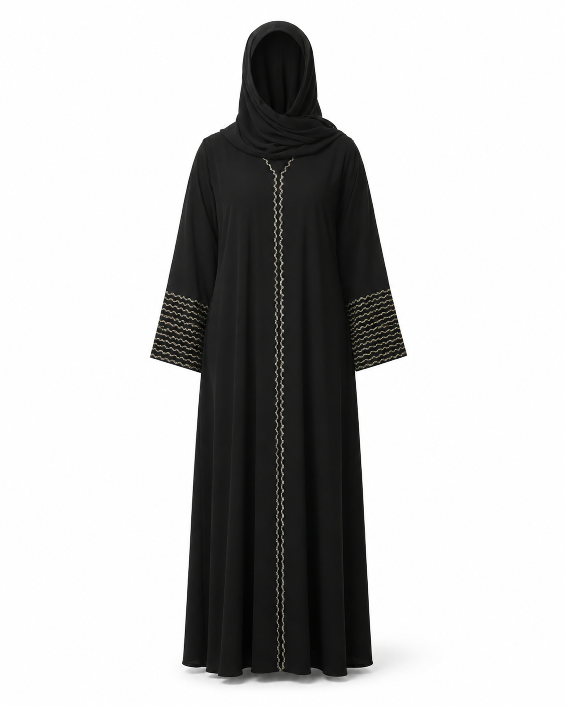 Zohroze Noir Black Embroidered Abaya