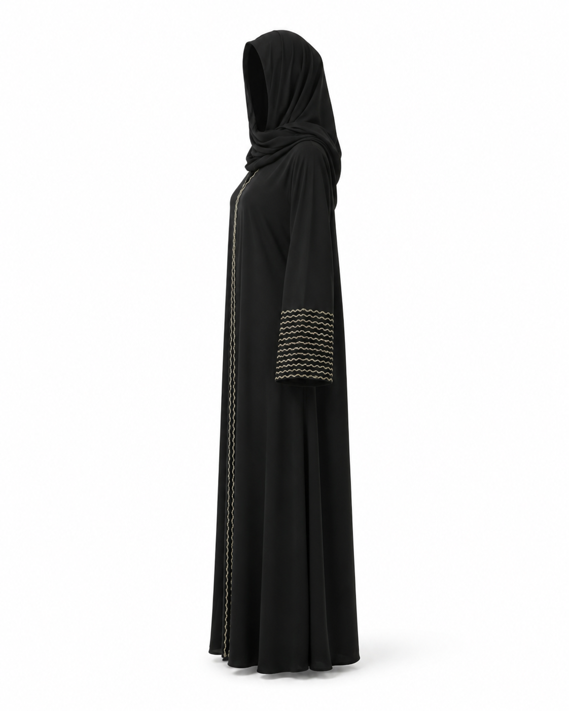 Zohroze Noir Black Embroidered Abaya