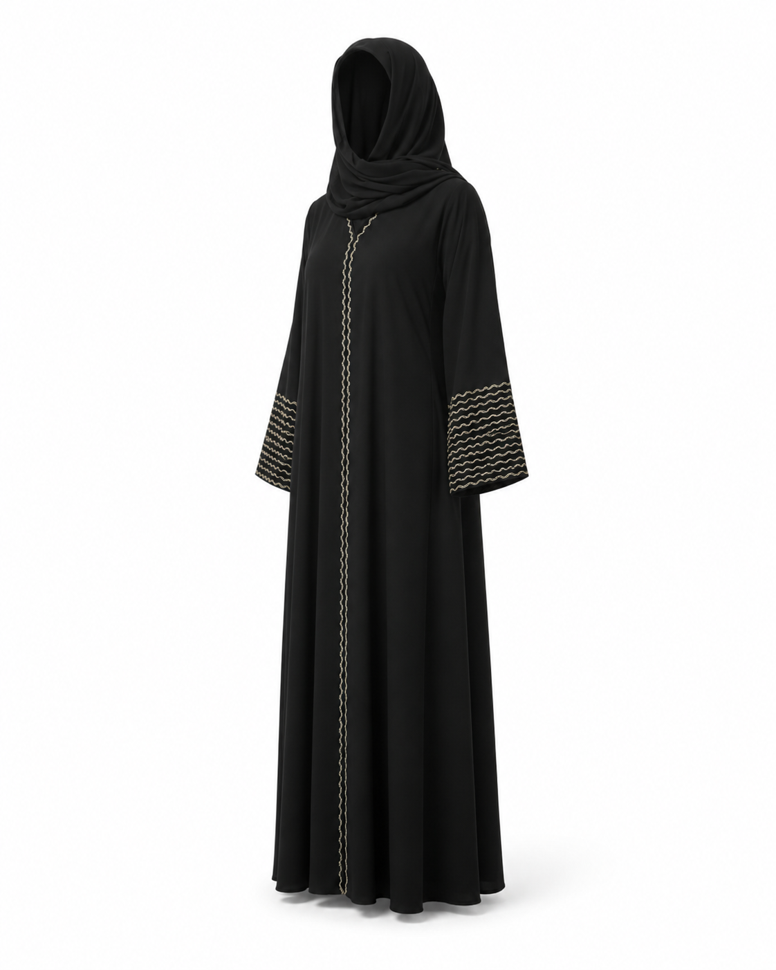 Zohroze Noir Black Embroidered Abaya