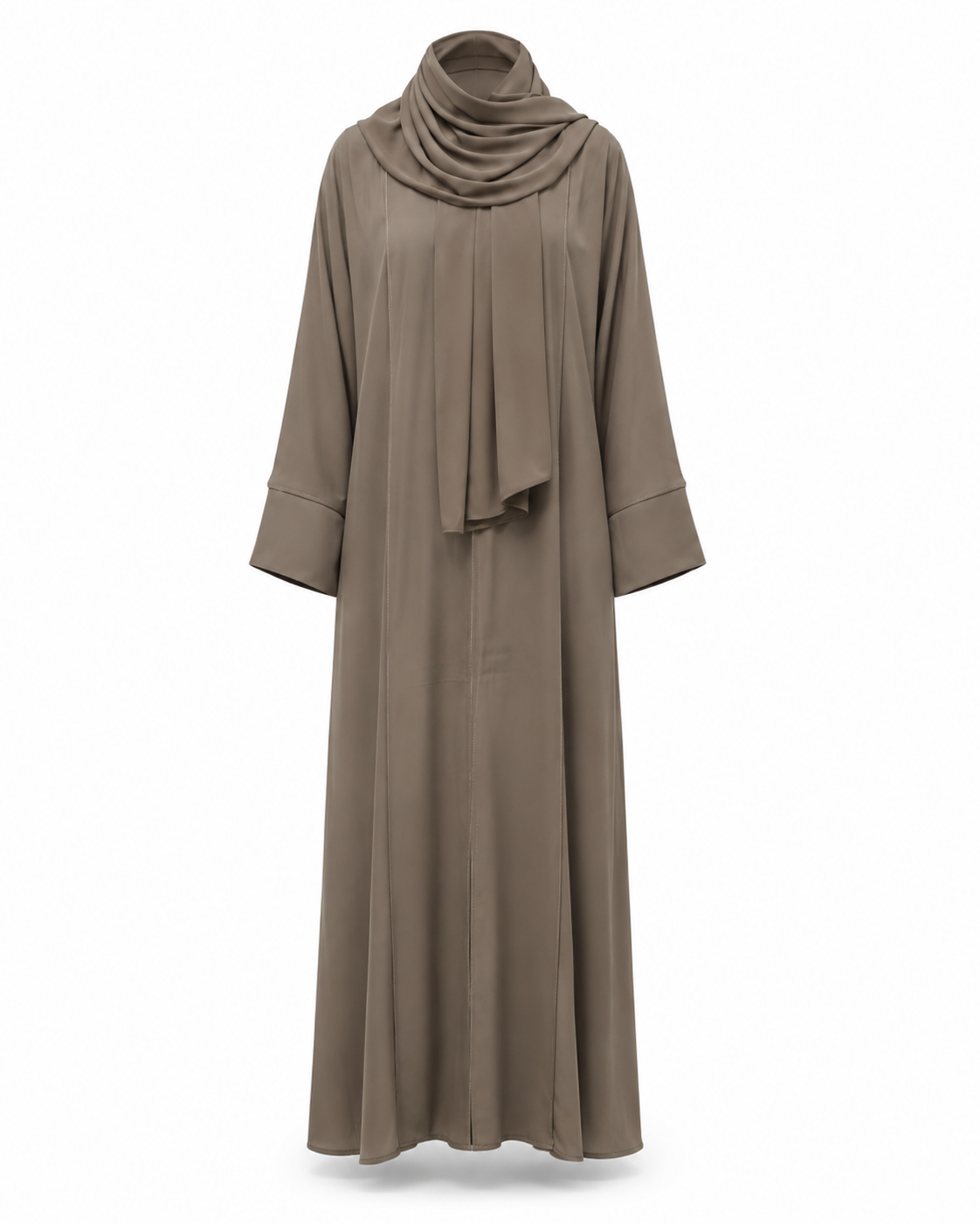 Zohroze Espresso Taupe Structured Panel Abaya