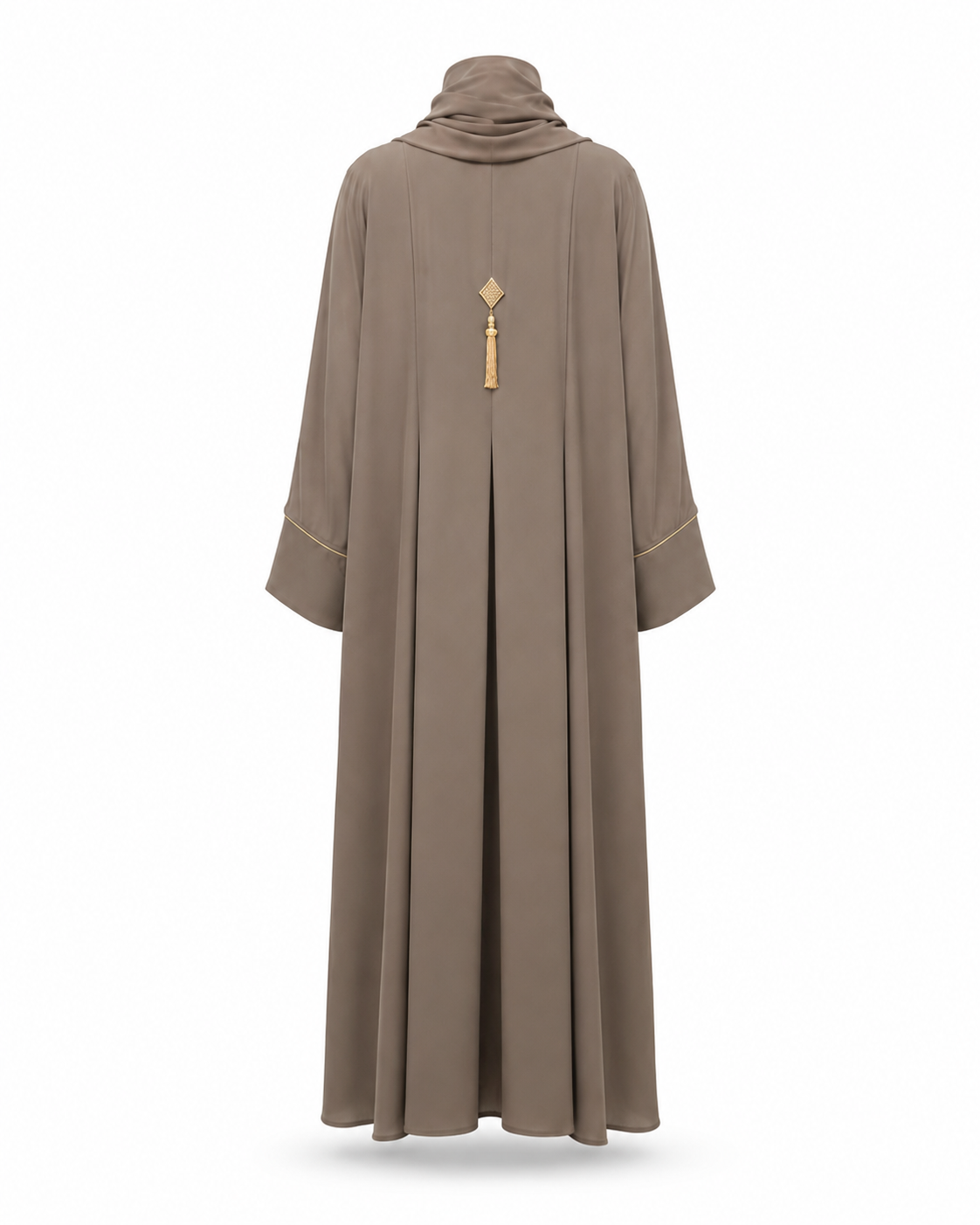 Zohroze Espresso Taupe Structured Panel Abaya