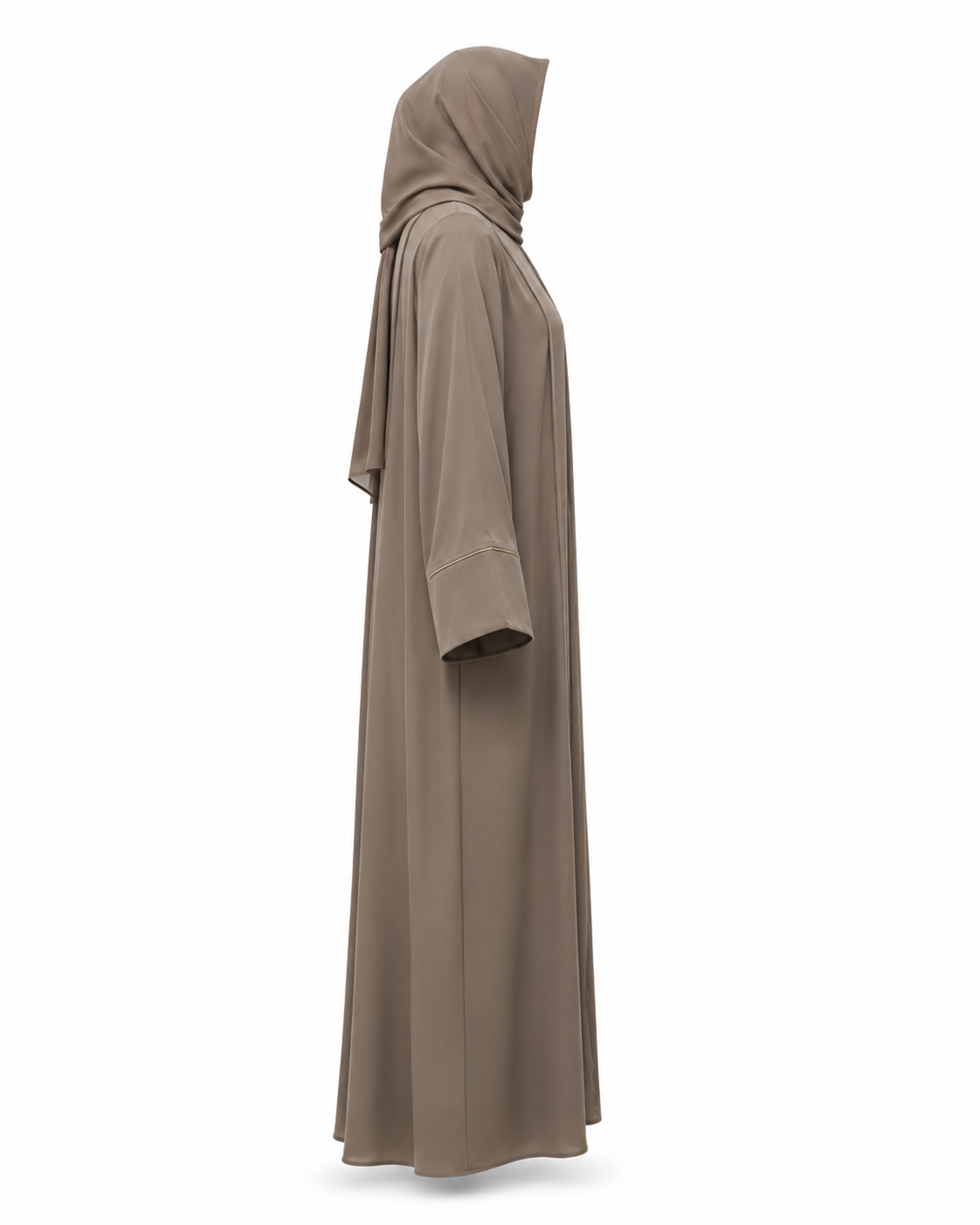 Zohroze Espresso Taupe Structured Panel Abaya