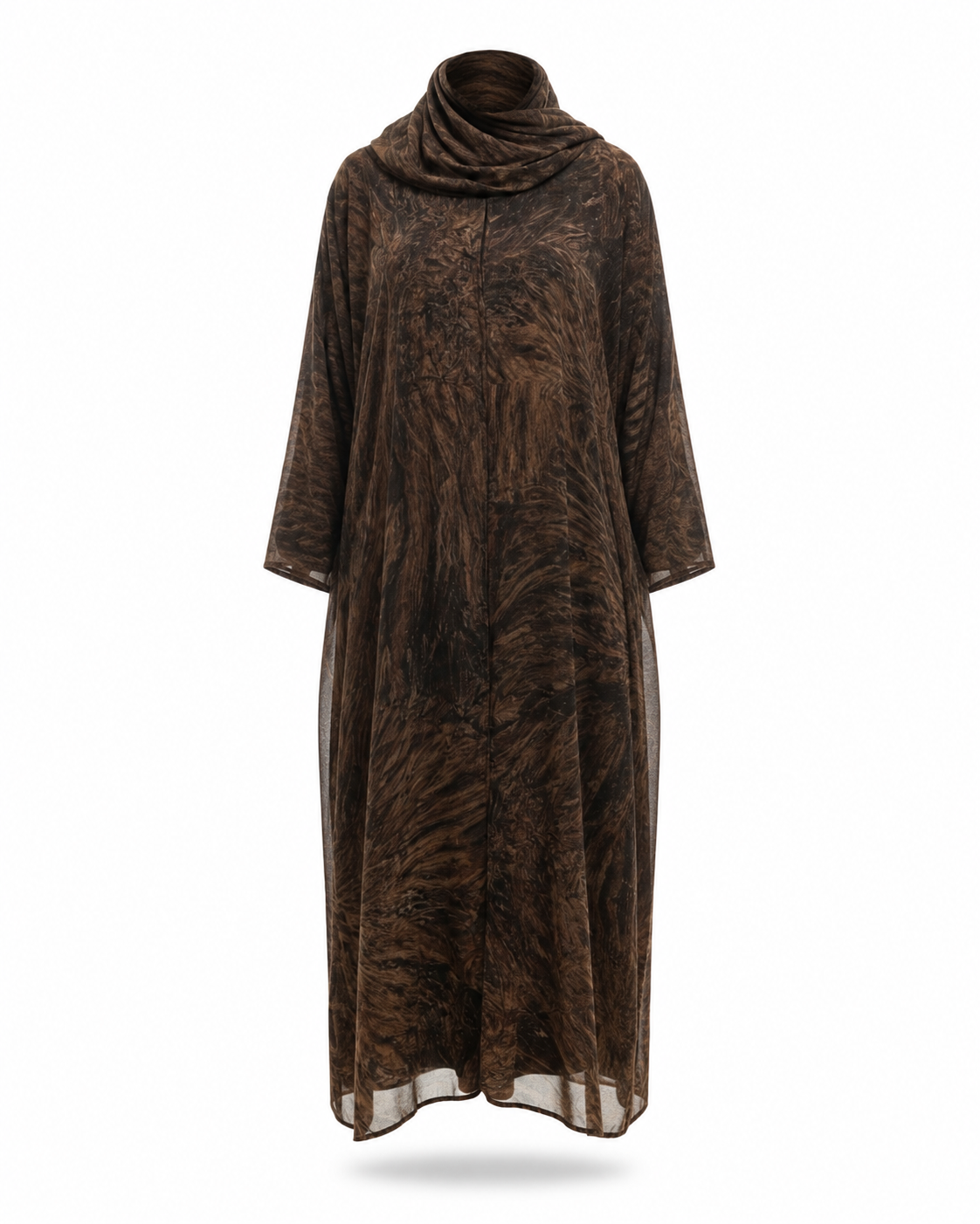 Zohroze Espresso Marble Chiffon Printed Abaya