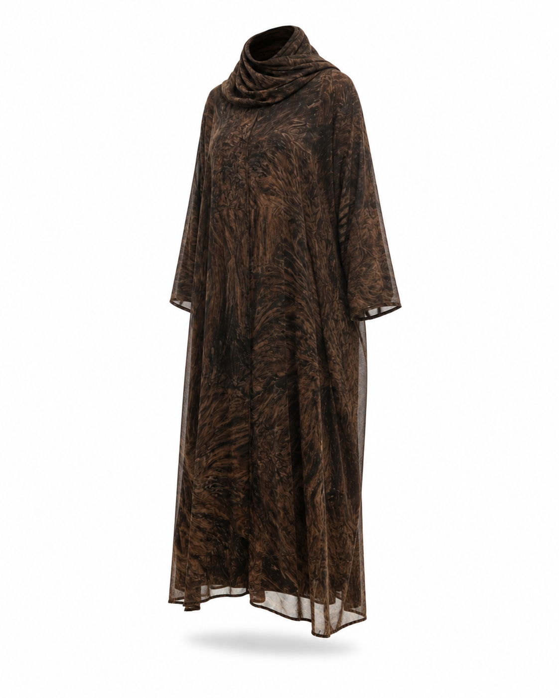 Zohroze Espresso Marble Chiffon Printed Abaya
