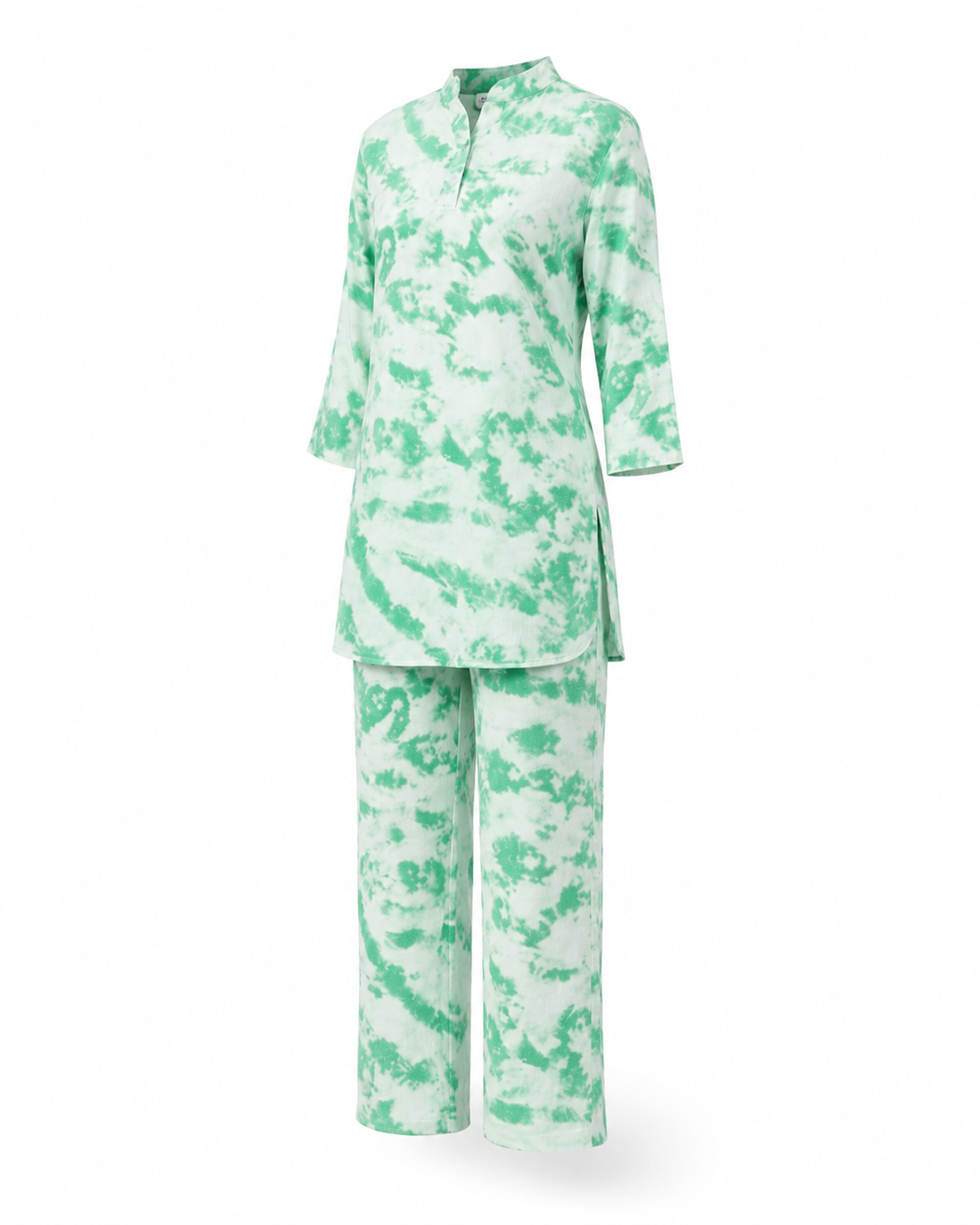 Zohroze Mint Aura Tie-Dye Kurti Co-Ord Set