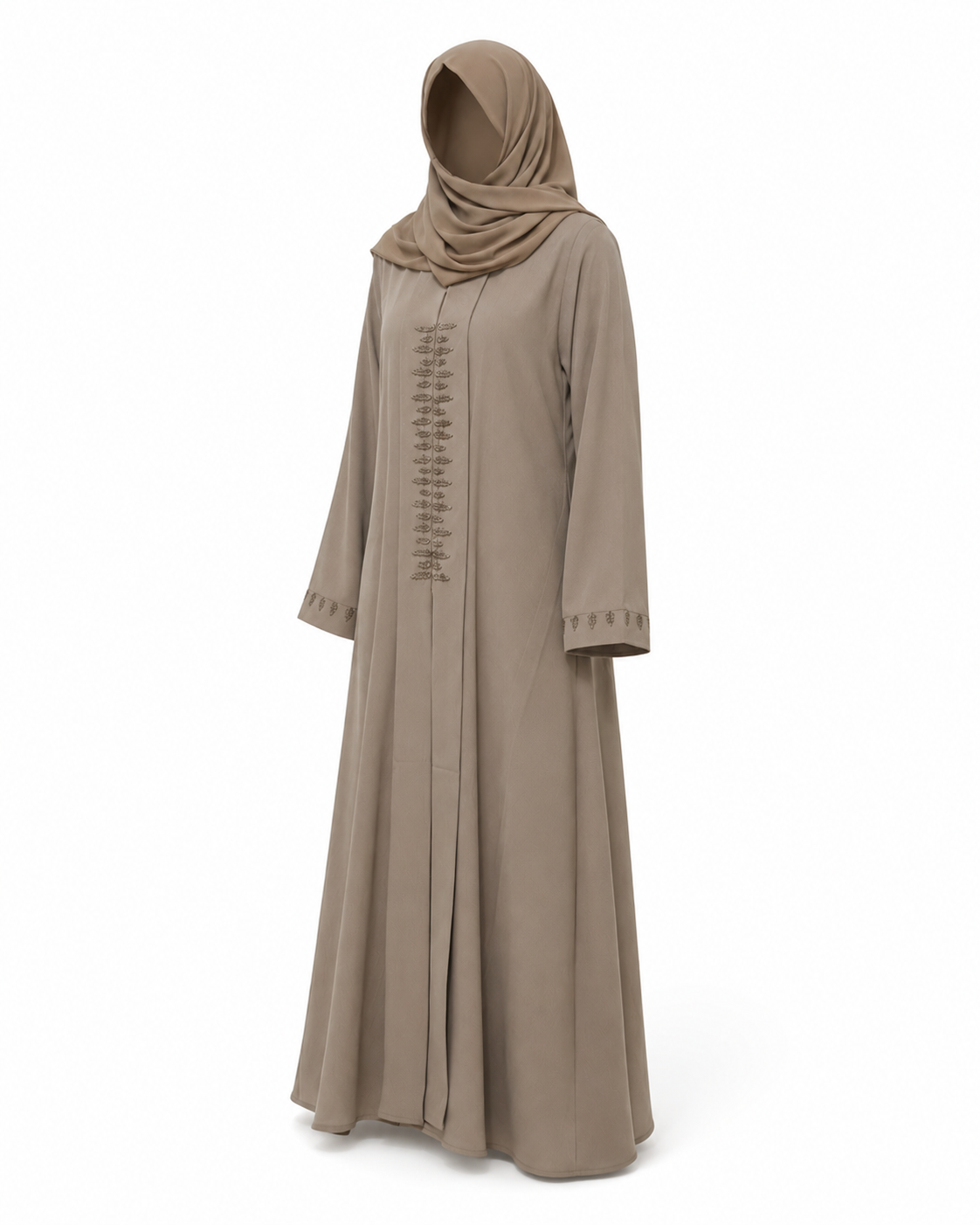 Zohroze Coffee Embellished Modest Abaya