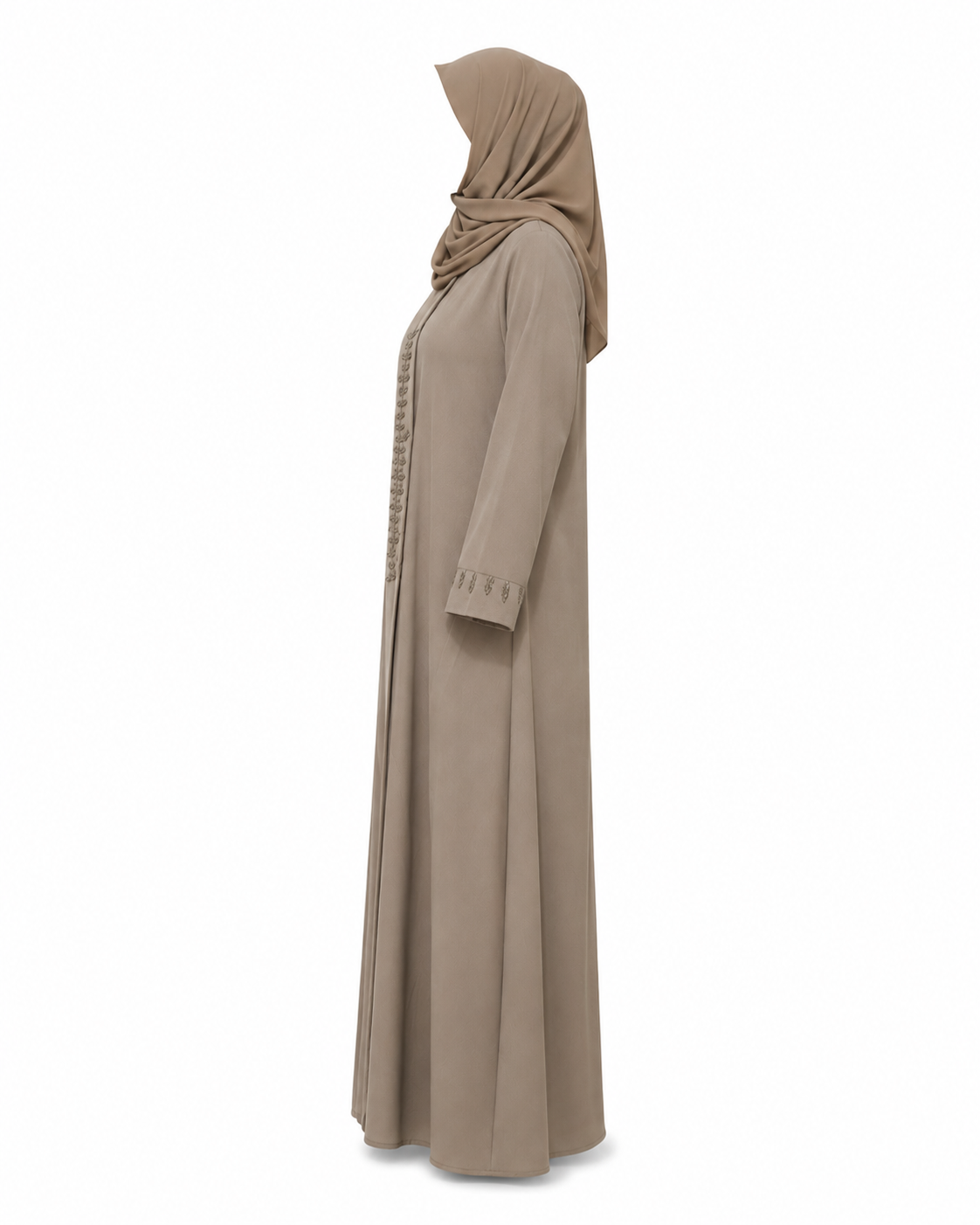 Zohroze Coffee Embellished Modest Abaya