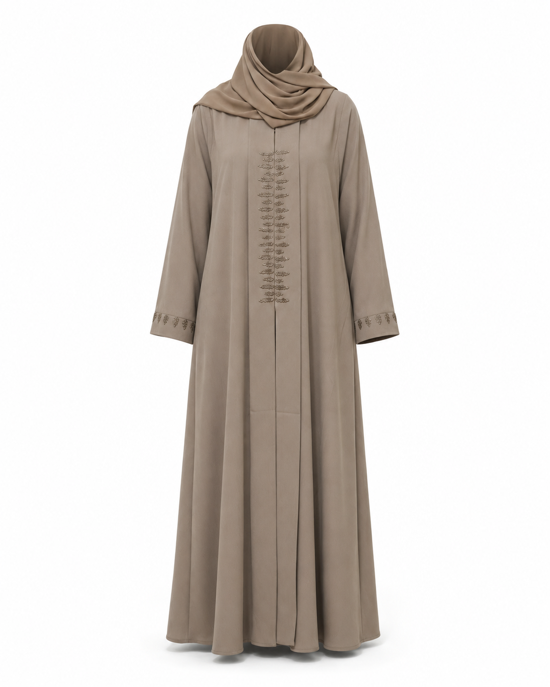 Zohroze Coffee Embellished Modest Abaya
