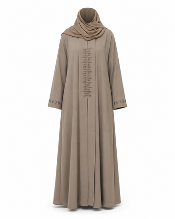 Zohroze Coffee Embellished Modest Abaya