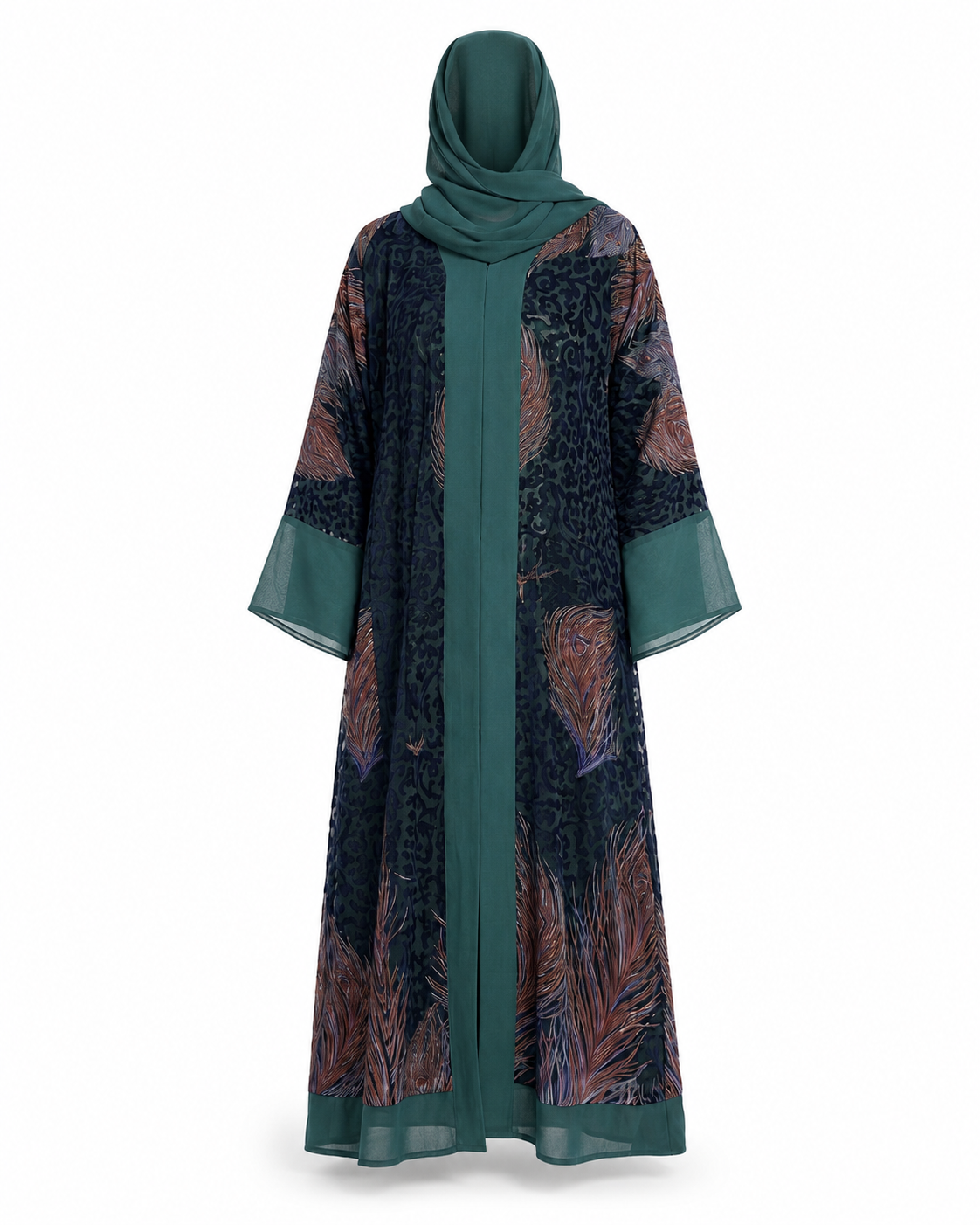 Zohroze Emerald Serenity Abaya – Dark Green