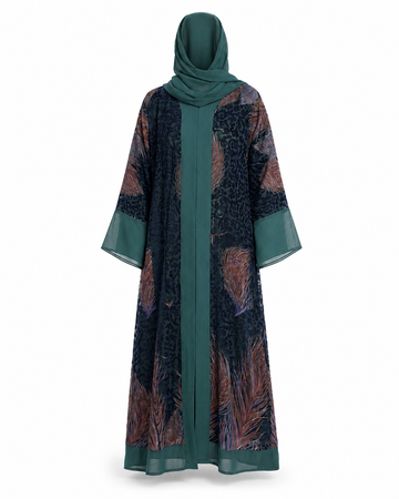 Zohroze Emerald Serenity Abaya – Dark Green