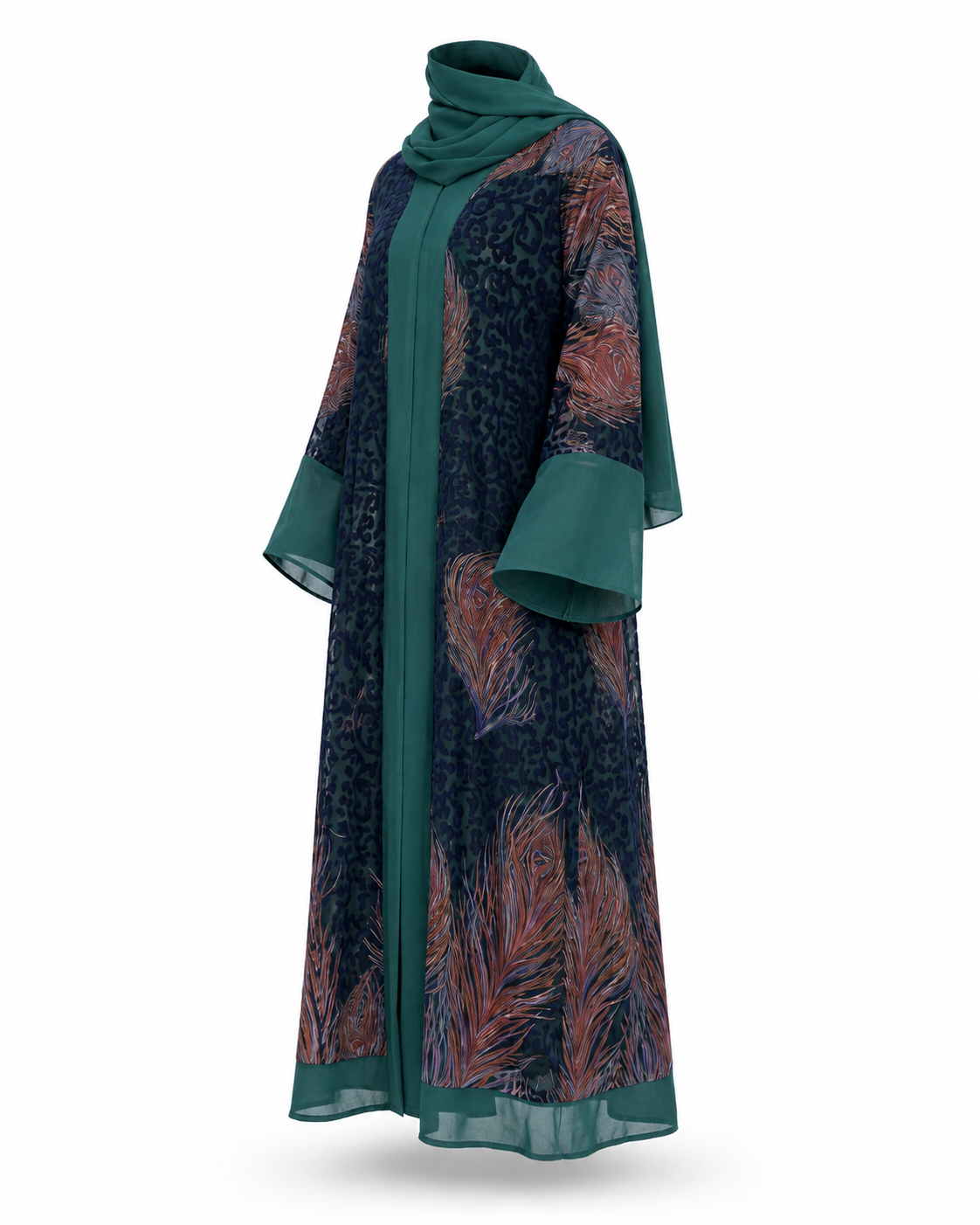 Zohroze Emerald Serenity Abaya – Dark Green