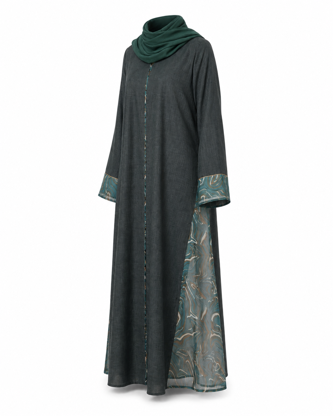Zohroze Emerald Fusion Abaya – Green