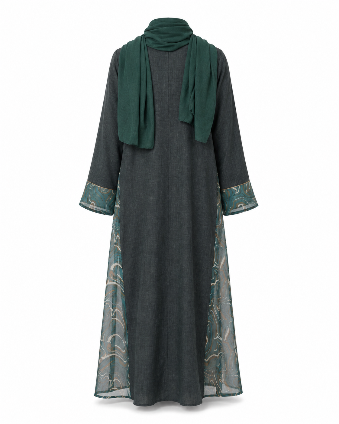 Zohroze Emerald Fusion Abaya – Green