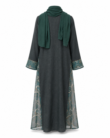 Zohroze Emerald Fusion Abaya – Green