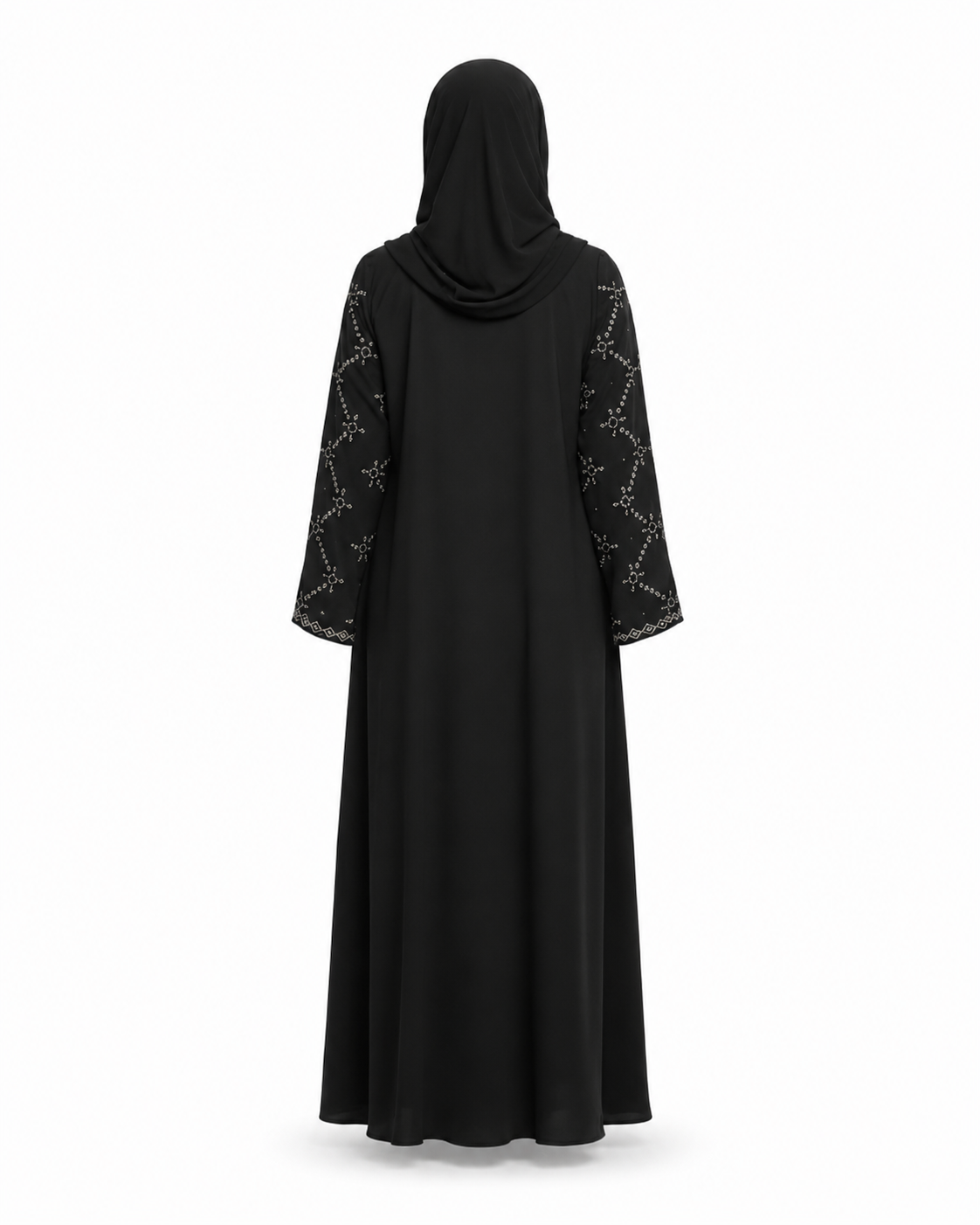 Zohroze Crystal Embellished Black Abaya
