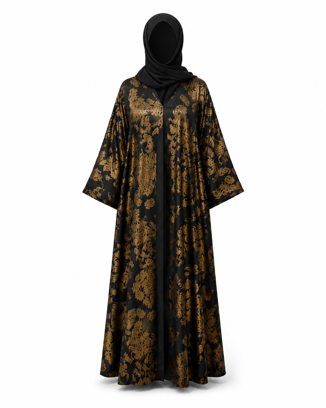 Zohroze Bronze Abstract Print Abaya