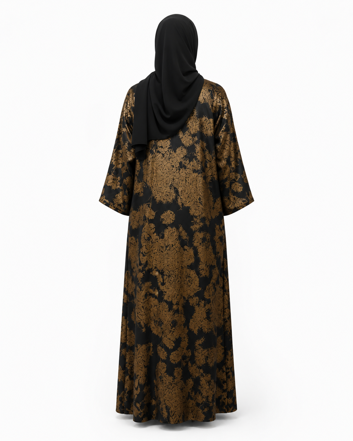 Zohroze Bronze Abstract Print Abaya