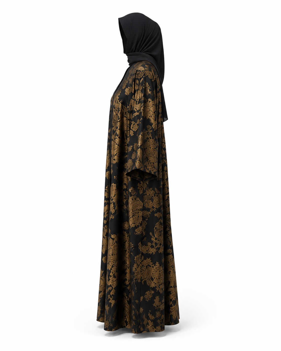 Zohroze Bronze Abstract Print Abaya