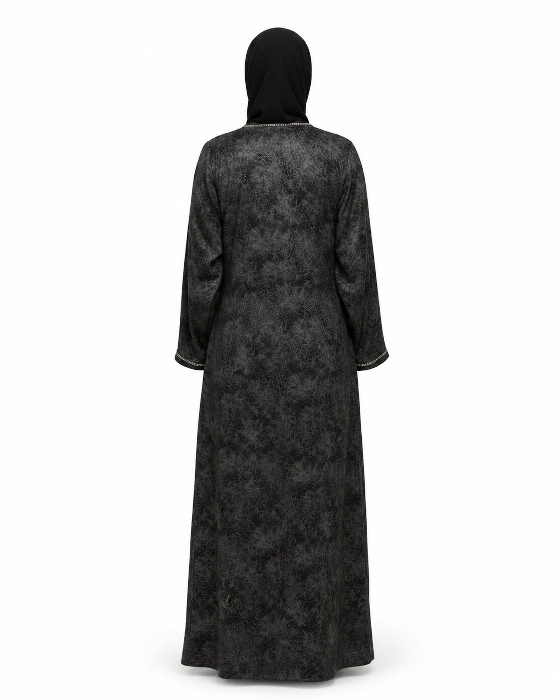 Zohroze Abstract Print Abaya – Black &amp; White