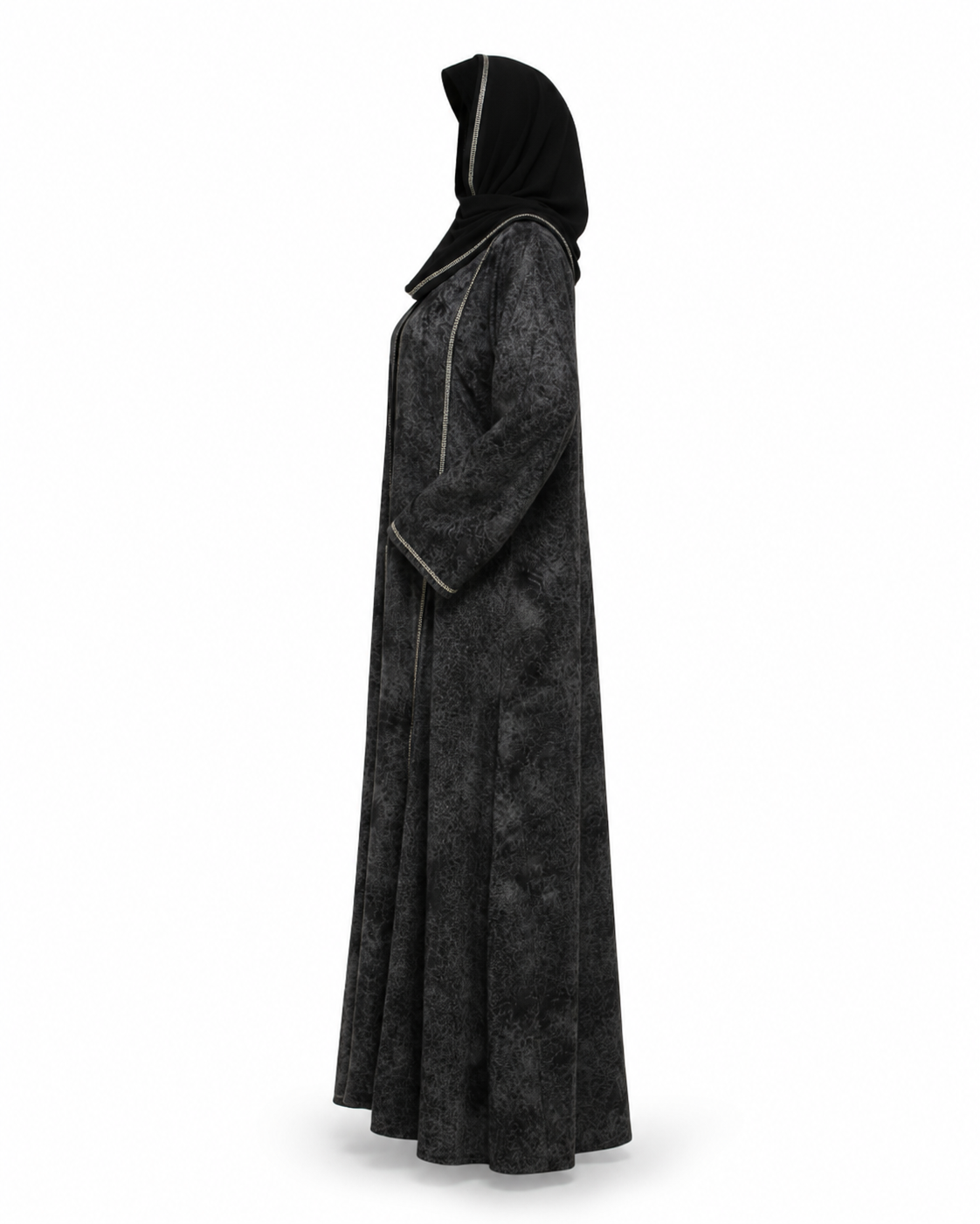 Zohroze Abstract Print Abaya – Black &amp; White