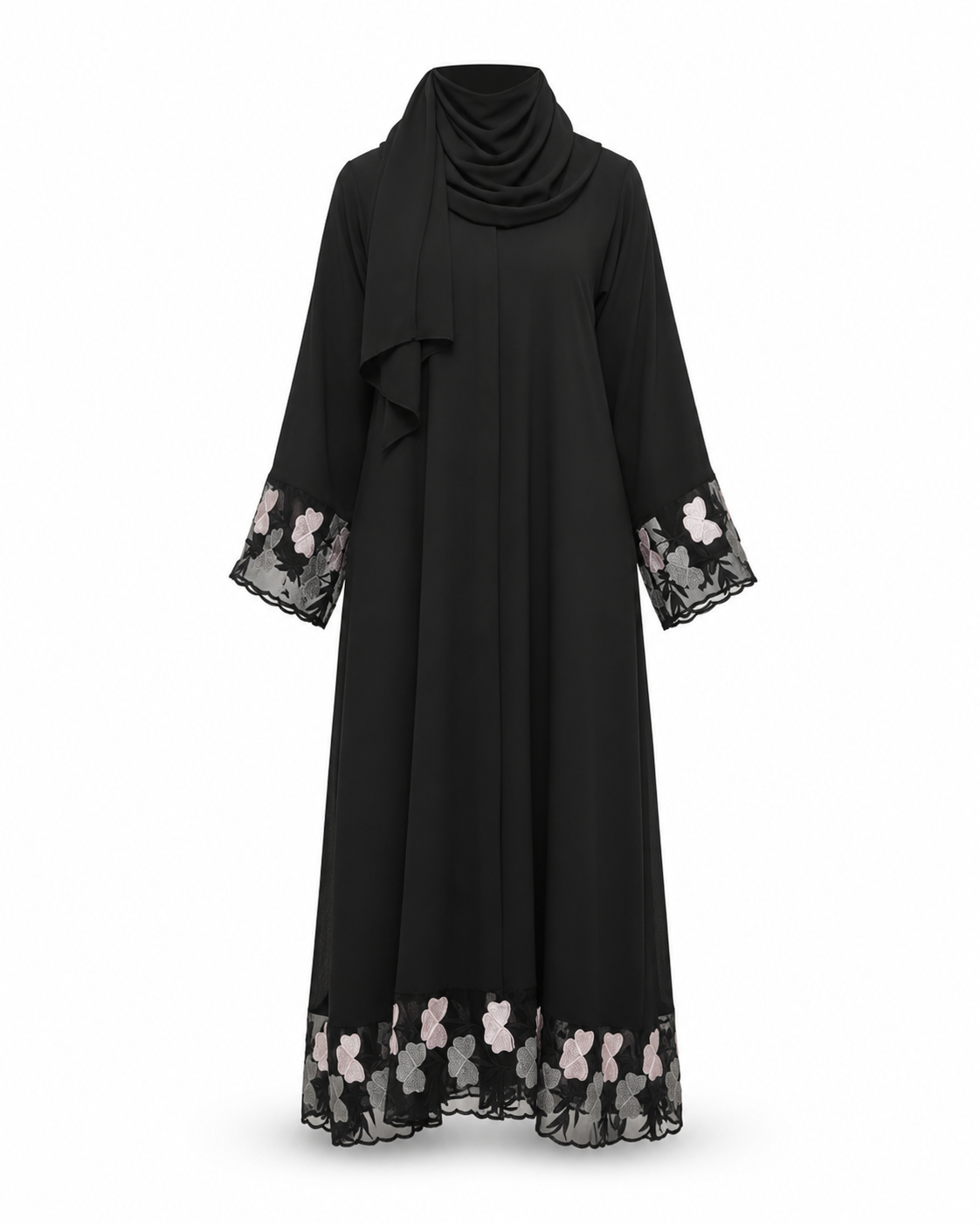 Zohroze Floral Organza Embroidered Abaya