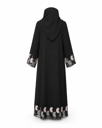 Zohroze Floral Organza Embroidered Abaya