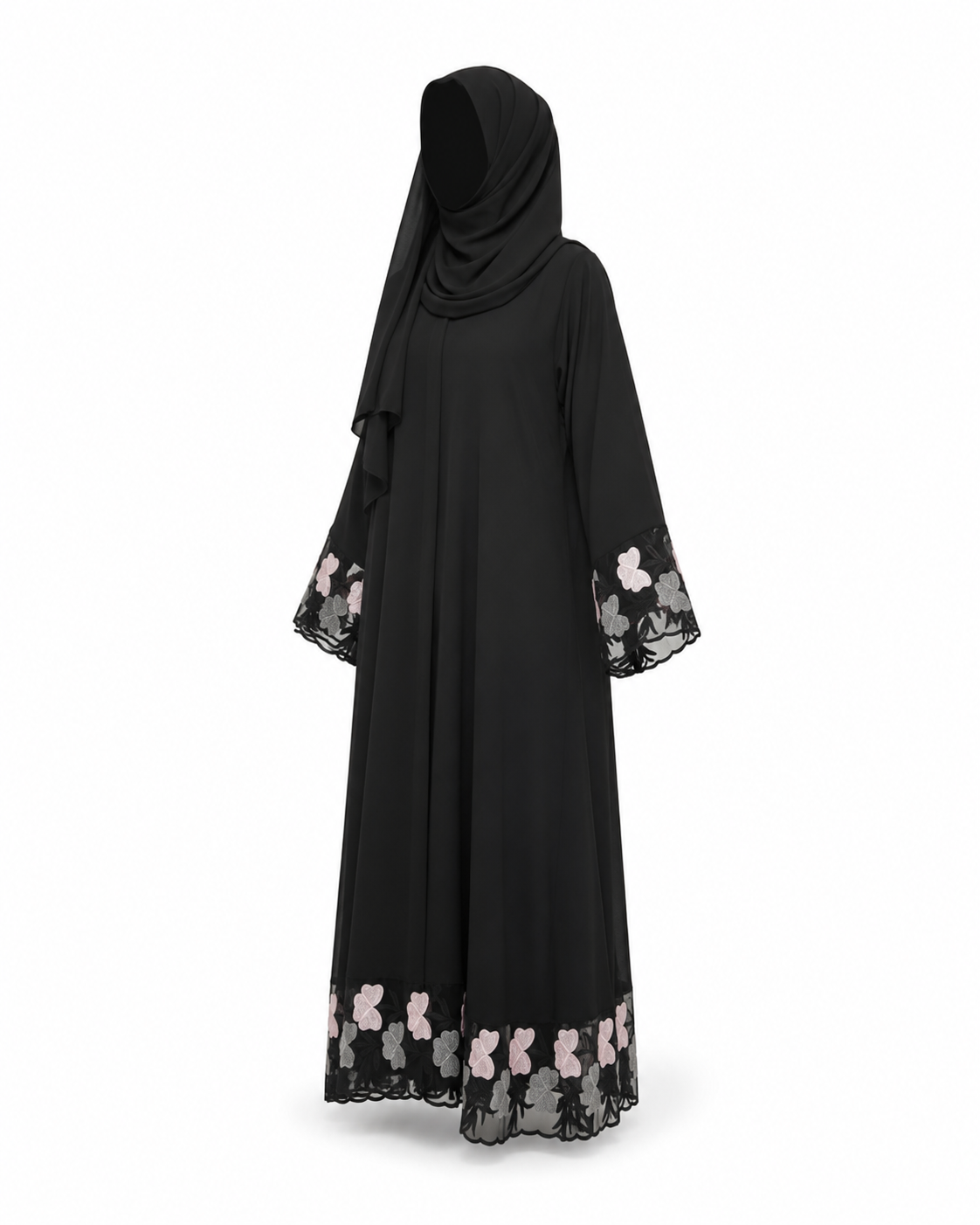 Zohroze Floral Organza Embroidered Abaya