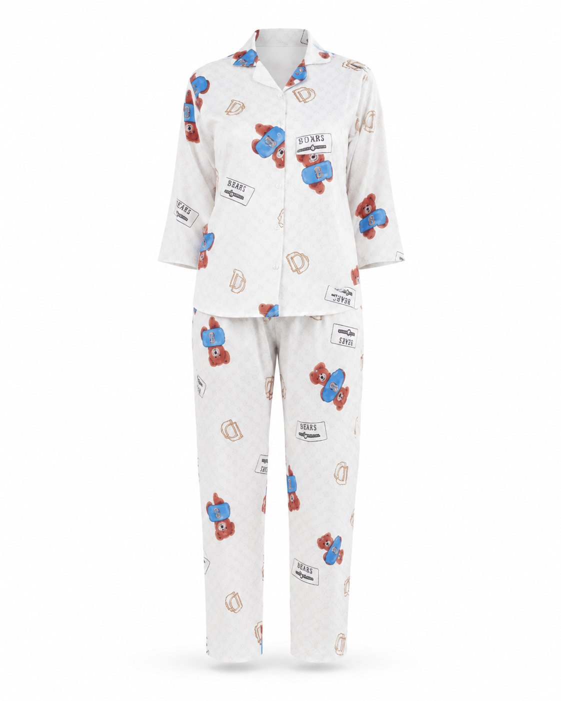 Zohroze Teddy Bear Love Printed Nightsuit Set