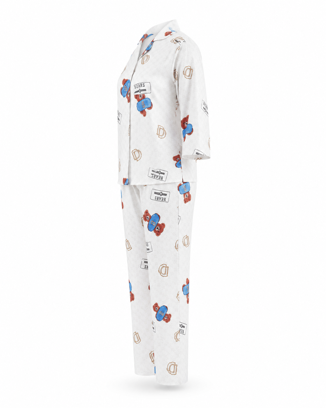 Zohroze Teddy Bear Love Printed Nightsuit Set