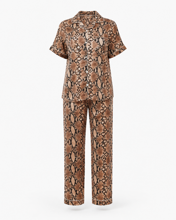Zohroze Serpent Silk Italian Satin Nightsuit Set