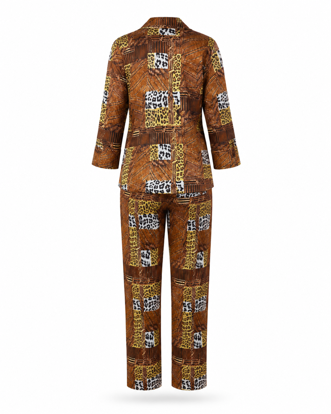 Zohroze Savanna Patchwork Italian Satin Nightsuit Set