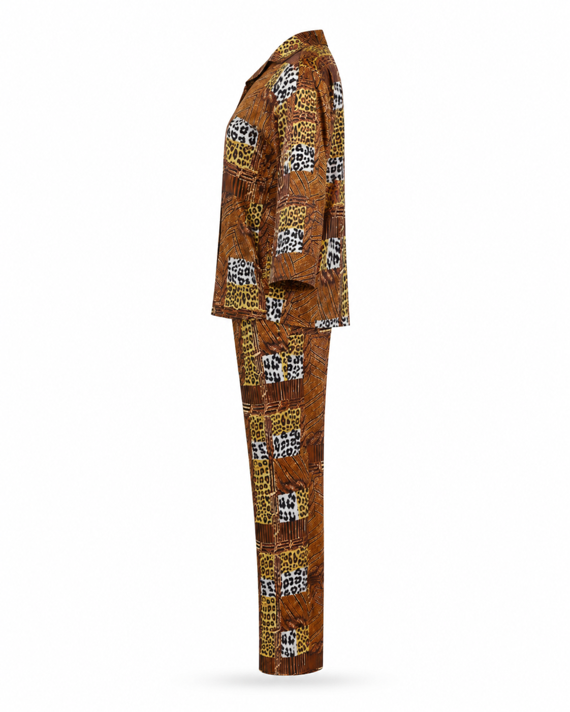 Zohroze Savanna Patchwork Italian Satin Nightsuit Set