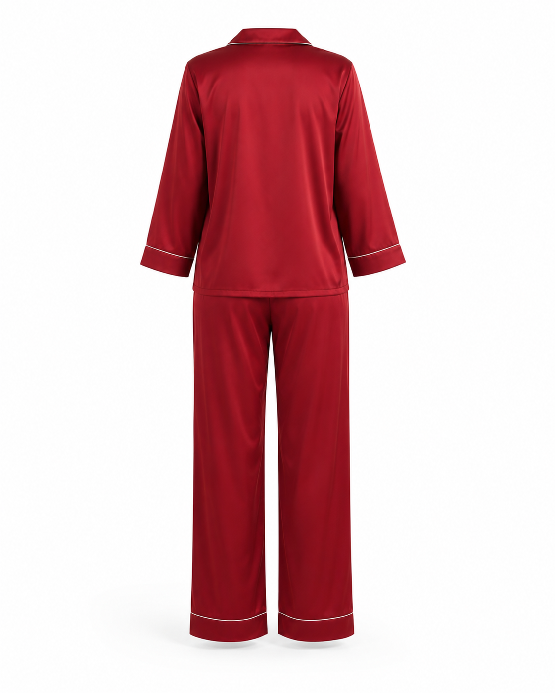 Zohroze Ruby Red Armani Satin Nightsuit Set