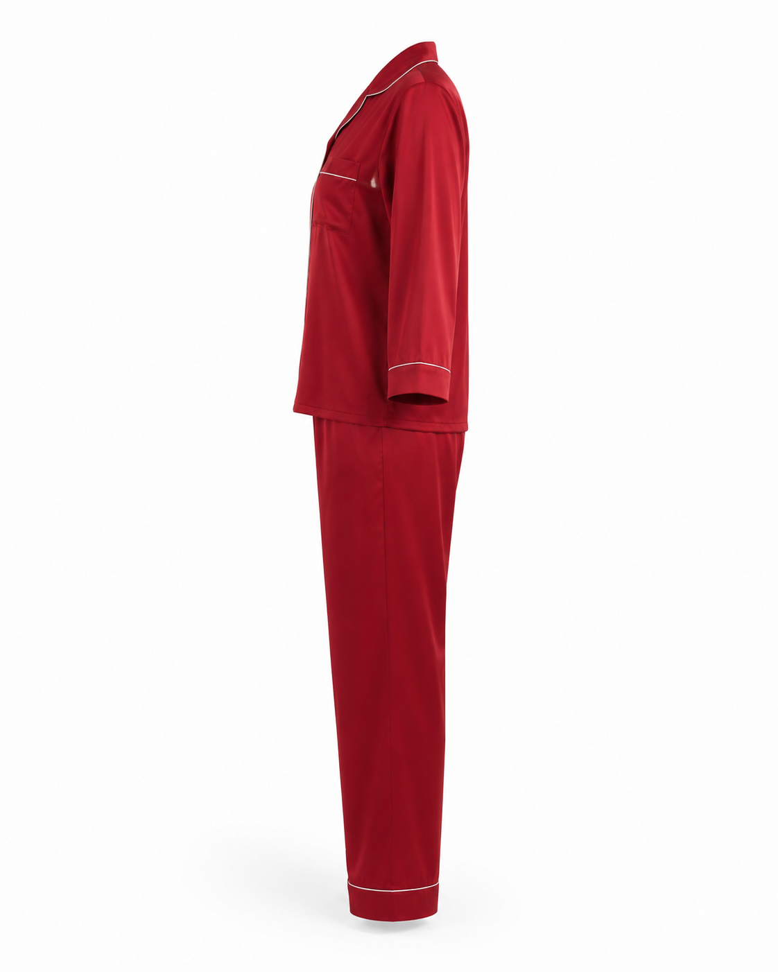 Zohroze Ruby Red Armani Satin Nightsuit Set