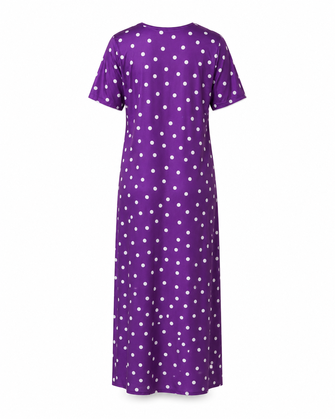 Zohroze Purple Polka Dot Satin Feel Nightgown