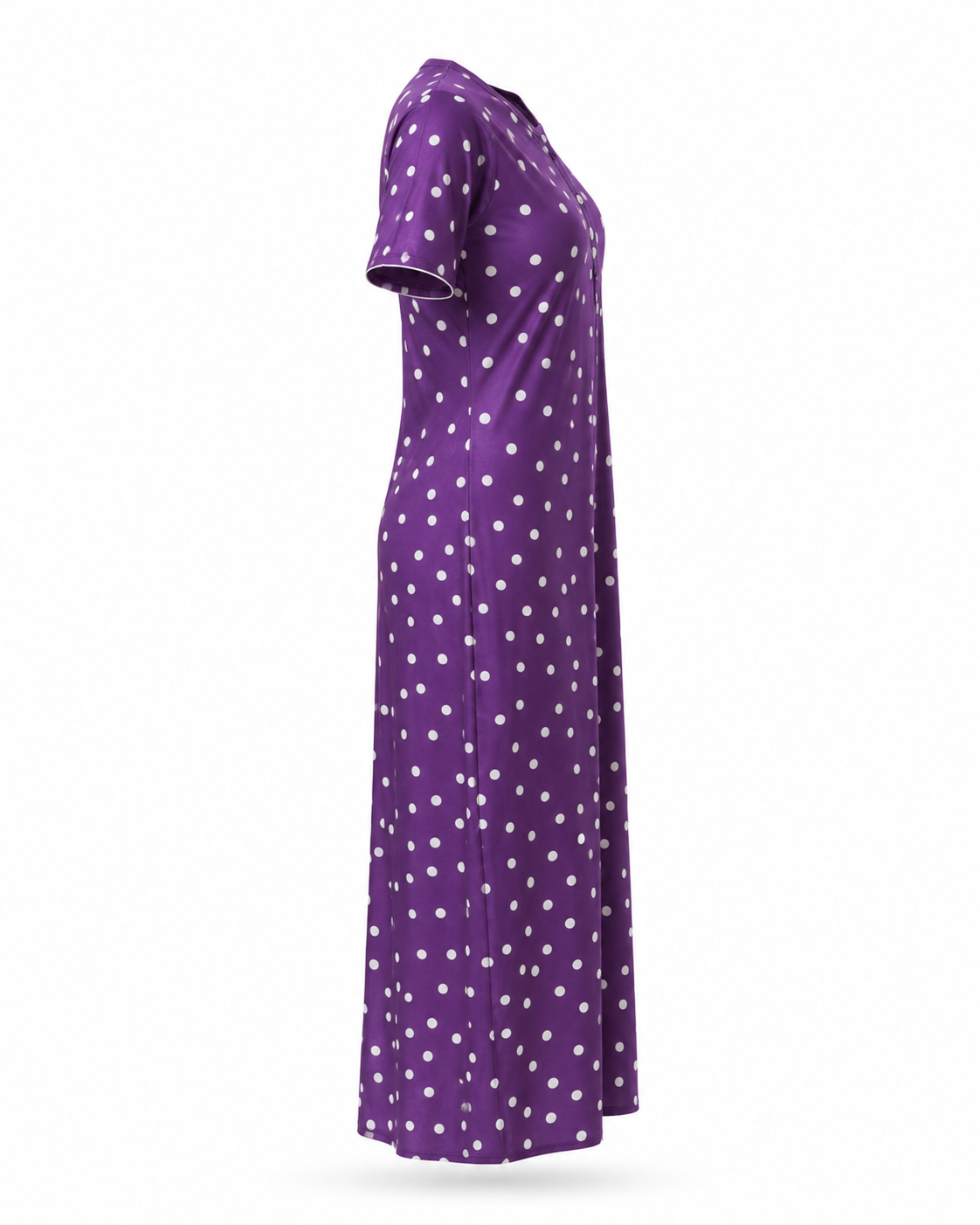 Zohroze Purple Polka Dot Satin Feel Nightgown