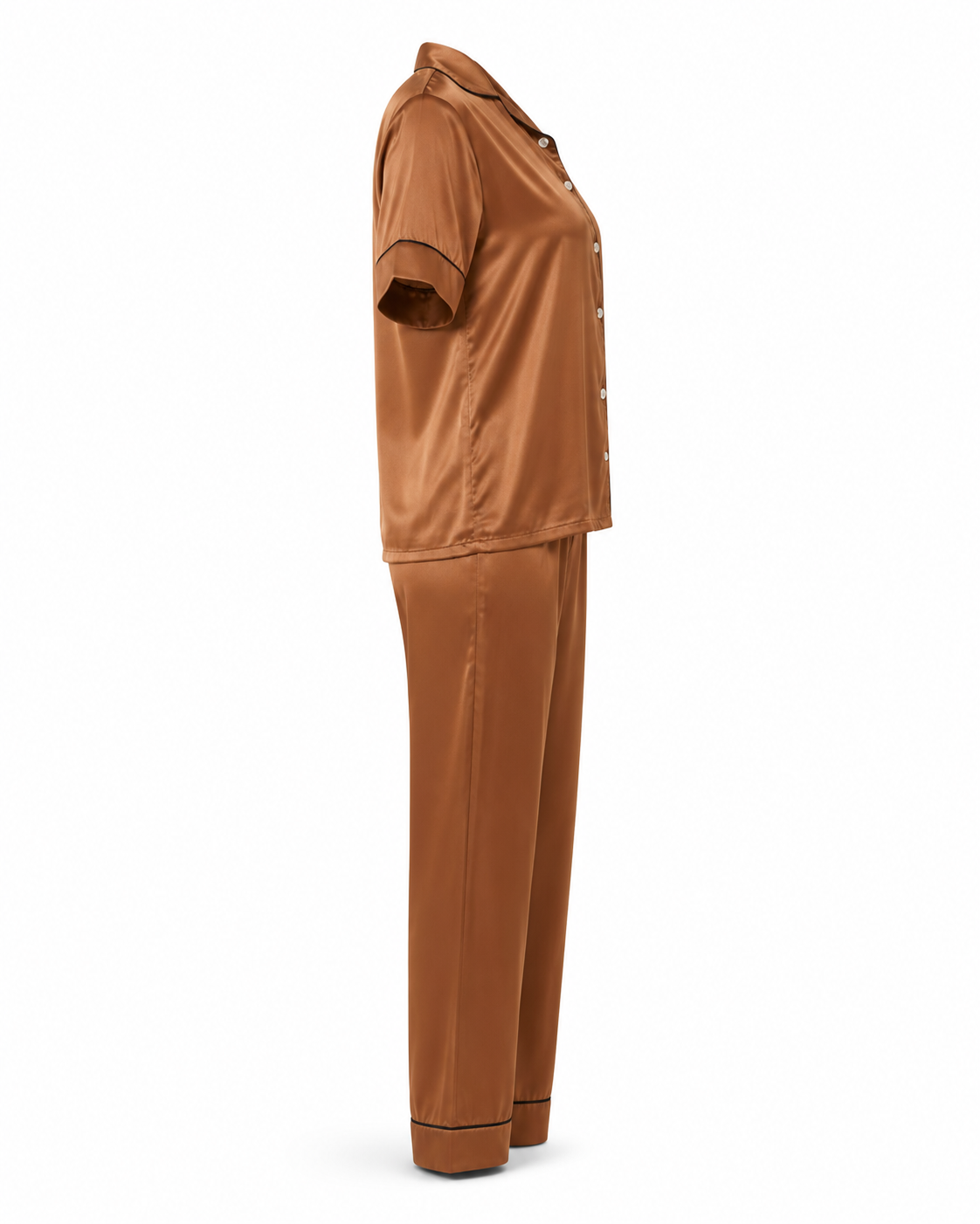 Zohroze Bronze Italian Satin Nightsuit Set