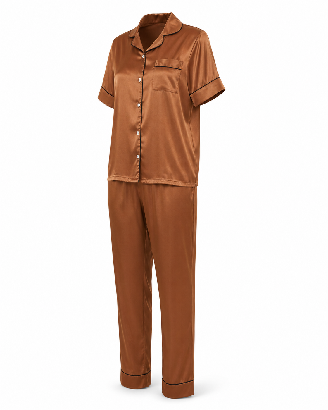 Zohroze Bronze Italian Satin Nightsuit Set