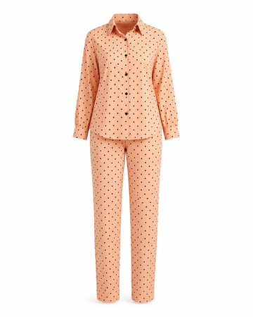 Zohroze Apricot Dot Co-Ord Set – Peach