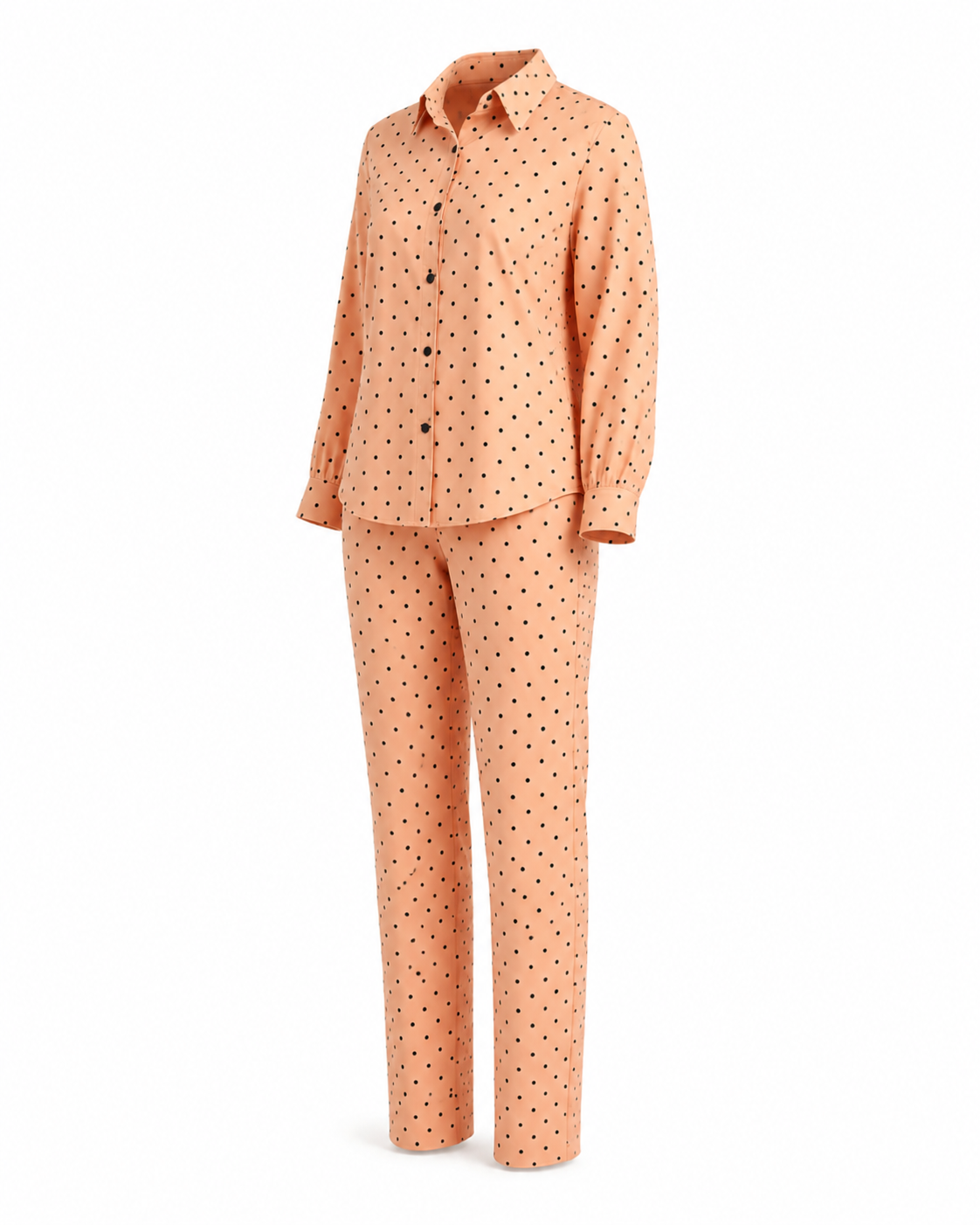 Zohroze Apricot Dot Co-Ord Set – Peach