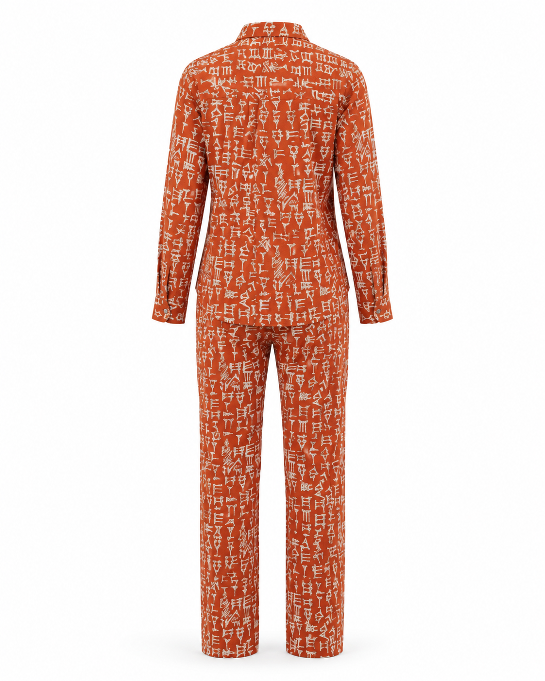 Zohroze Ancient Script Co-Ord Set – Orange