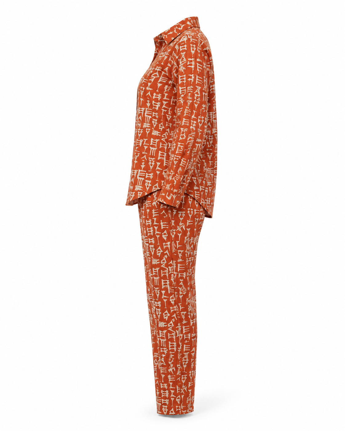 Zohroze Ancient Script Co-Ord Set – Orange