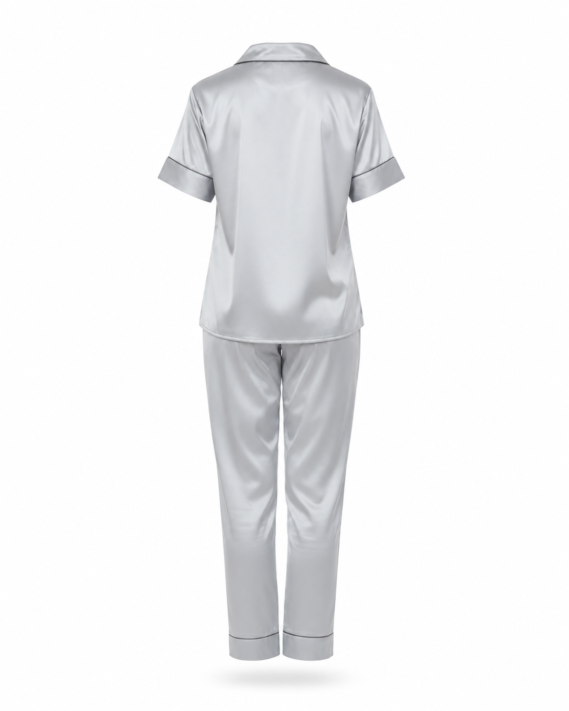 Zohroze Italian Satin Nightsuit – Silver Grey