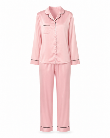 Zohroze Blush Pink Satin Nightsuit