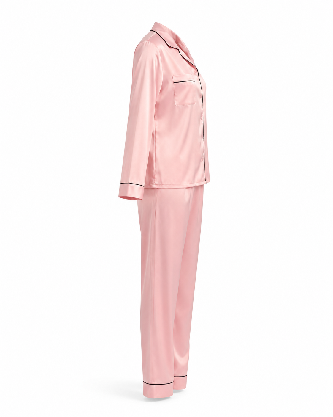 Zohroze Blush Pink Satin Nightsuit