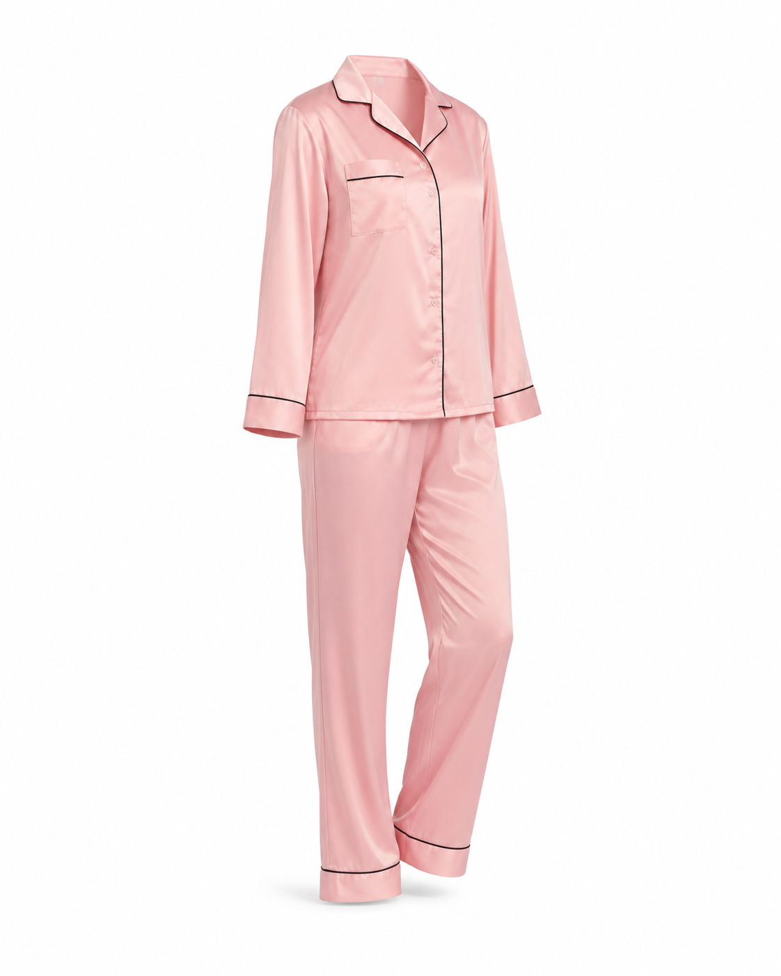 Zohroze Blush Pink Satin Nightsuit