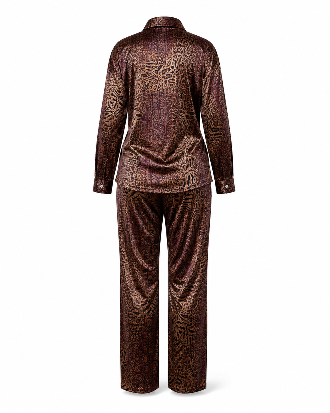 Zohroze Rose Gold Velvet Nightsuit Set